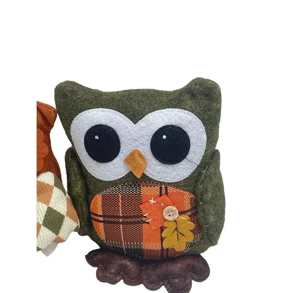 Owl 2 Handcrafed Plush Stuffed Animal 9”